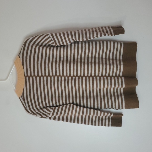 Madewell Stripe-Play Smithe Sweater Size XXS Coziest Yarn Brown White Orange - Picture 7 of 9